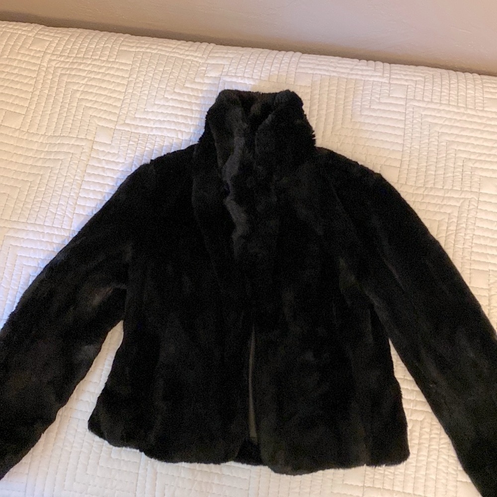 Mossimo black Faux fur jacket Womens size M